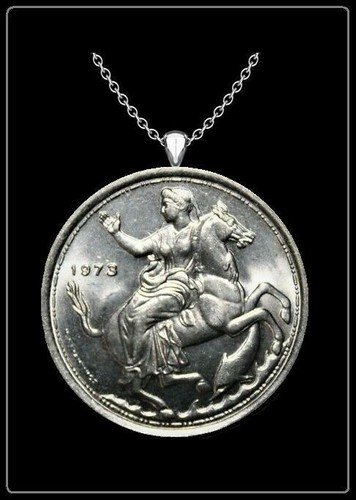 silver greek greece 1973 drachma coin 