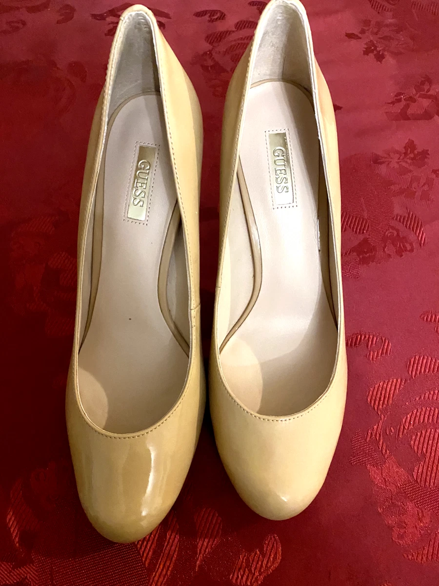 Escarpins Guess En Cuir Vernis Beige - Pointure 38, Neufs Avec Boîte D'origine