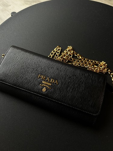 Prada Large Saffiano Leather Wallet On Chain 