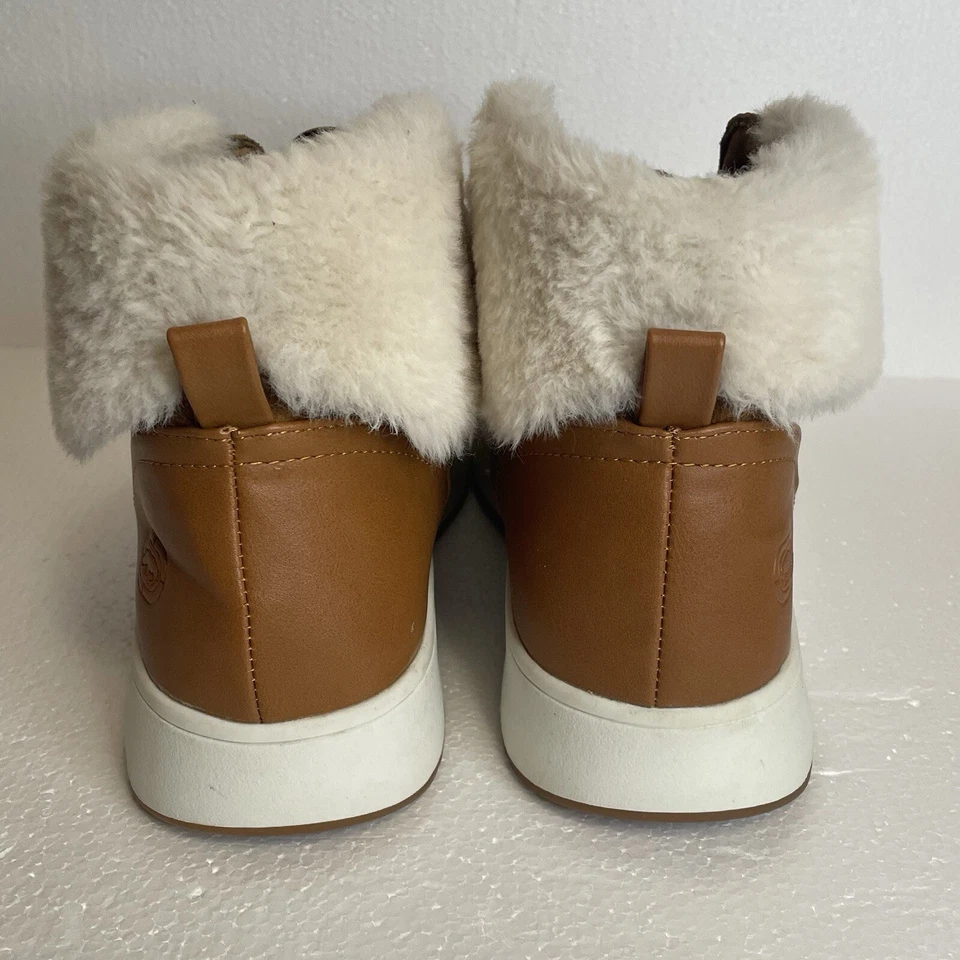 Botas Ecko Unltd color tostado con ribete de piel blanca para mujer talla 10 invierno Foto 3 de 4