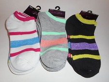 Chatties Low-Cut Ankle Socks 3 Pairs Youth Girls Various Colors NWT