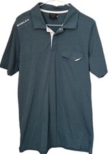 Oakley Regular Fit Golf Polo Shirt Men Medium Green Hydrolix 1/4 Snap