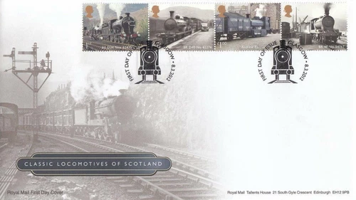 GB 2012 LOCOMOTIVES SCOTLAND FIRST DAY COVER AS SG 3283 POSTMARK GLASGOW # 13