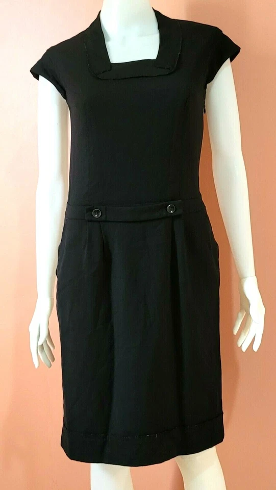 VESTIDO DISFRAZ NACIONAL FORRO CRUDO/LANA CUELLO CUADRADO NEGRO TALLA 44 Foto 2 de 4