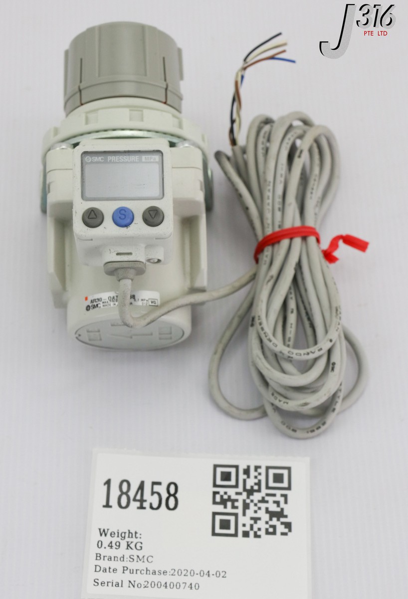 18458 SMC PRESSURE REGULATOR SPL W/ ISE40A-01-V, AR30-OAT00268
