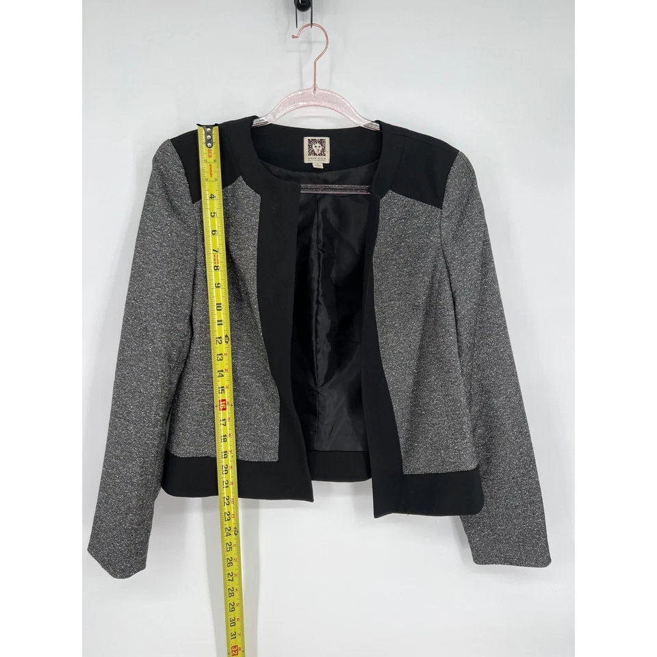Костюм блейзер Anne Klein отдельный карьерный офис черный серый размер 10 - Изображение 2 из 4