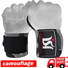 Wrist Wraps Power Weight Lifting Support Camo Gym Training Cross fit Hand Straps