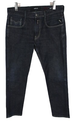 REPLAY Anbass M914 Jeans Men's Slim W32 L32 Stretch Zip Fly Denim