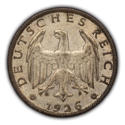 1926-A Germany Weimar Republic 1 Mark .0804 ASW - KM44 - SKU-F3824