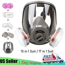 Full Face Gas Mask Painting Spraying Respirator w/Filters Set for 6800 Facepiece