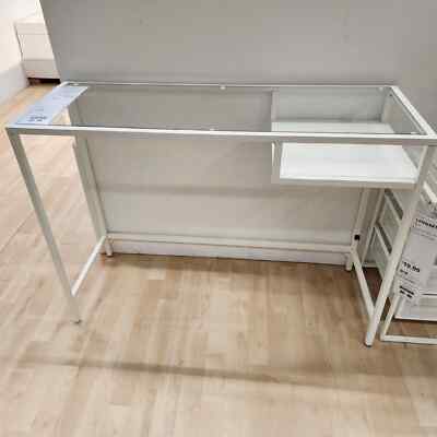 IKEA VITTSJO Laptop table, white/glass 39 3/8x14 1/8