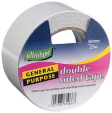 Ultratape Double Sided Tape Multipurpose 50mm x 33m Quick & Easy Peel Away Liner