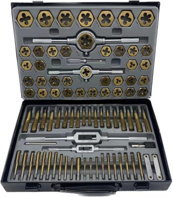 86 pcs Tap and Die Combination Set Tungsten Steel Titanium SAE and Metric Tools