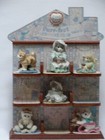 Vintage Enesco Calico Kitten Purr-fect Personalities Display Shelf 6 Figures