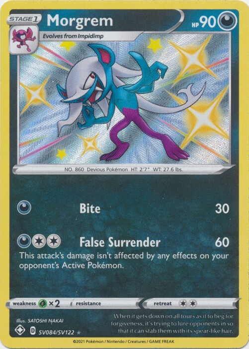 Morgrem SV084/SV122 Shiny Holo Rare Shining Fates Pokemon TCG
