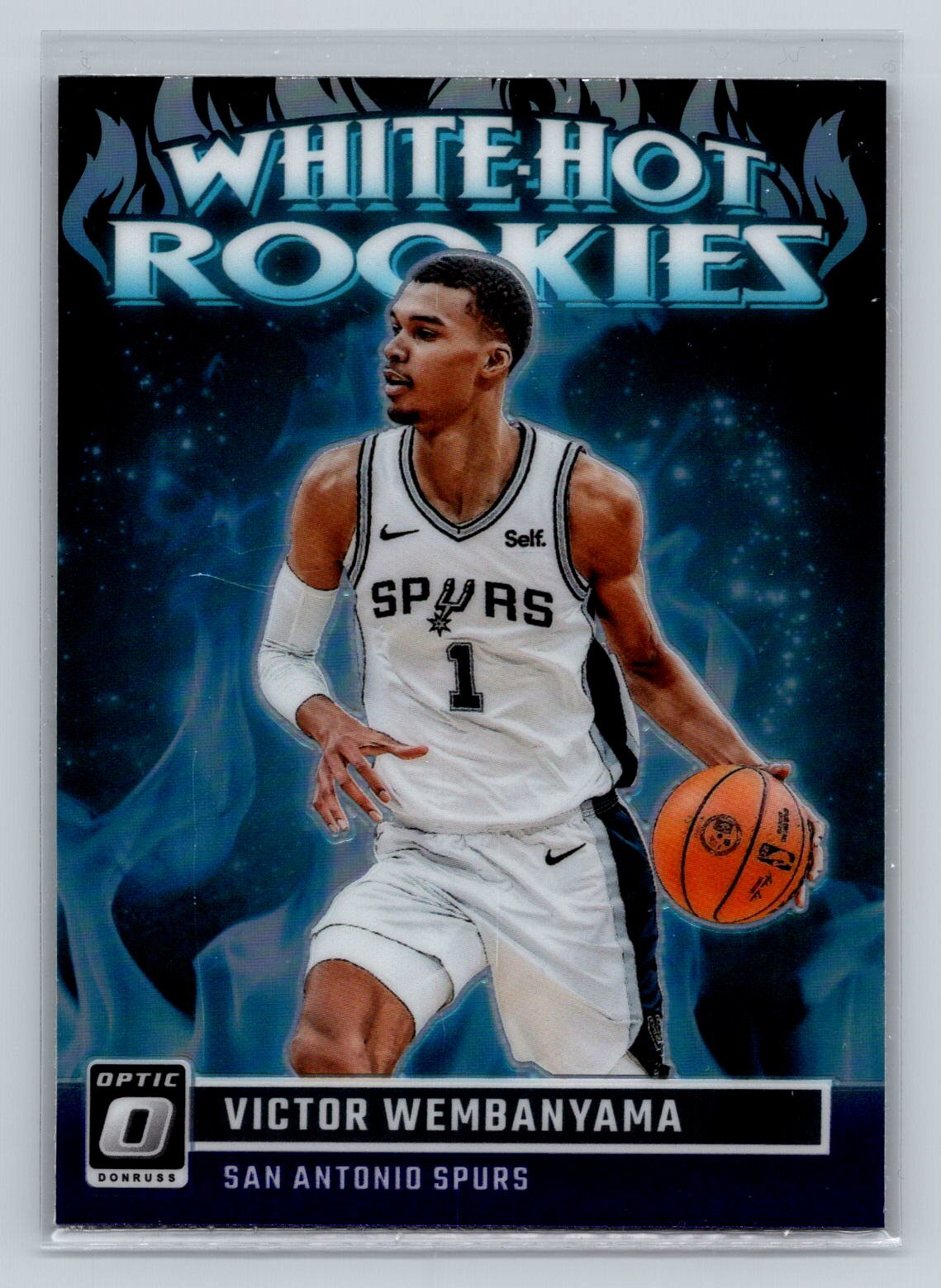 2023 Donruss Optic Victor Wembanyama 2 White Hot Rookies Purple Spurs