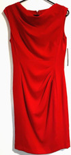 TAHARI SZ 4 TOMATO RED SLEEVELESS DRESS NWT MSRP $128