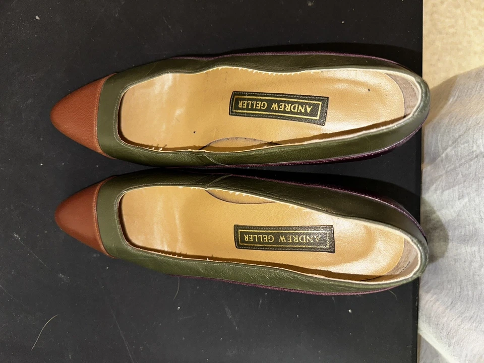 Zapatos de cuero marrón vintage Andrew Geller 7B Foto 2 de 4