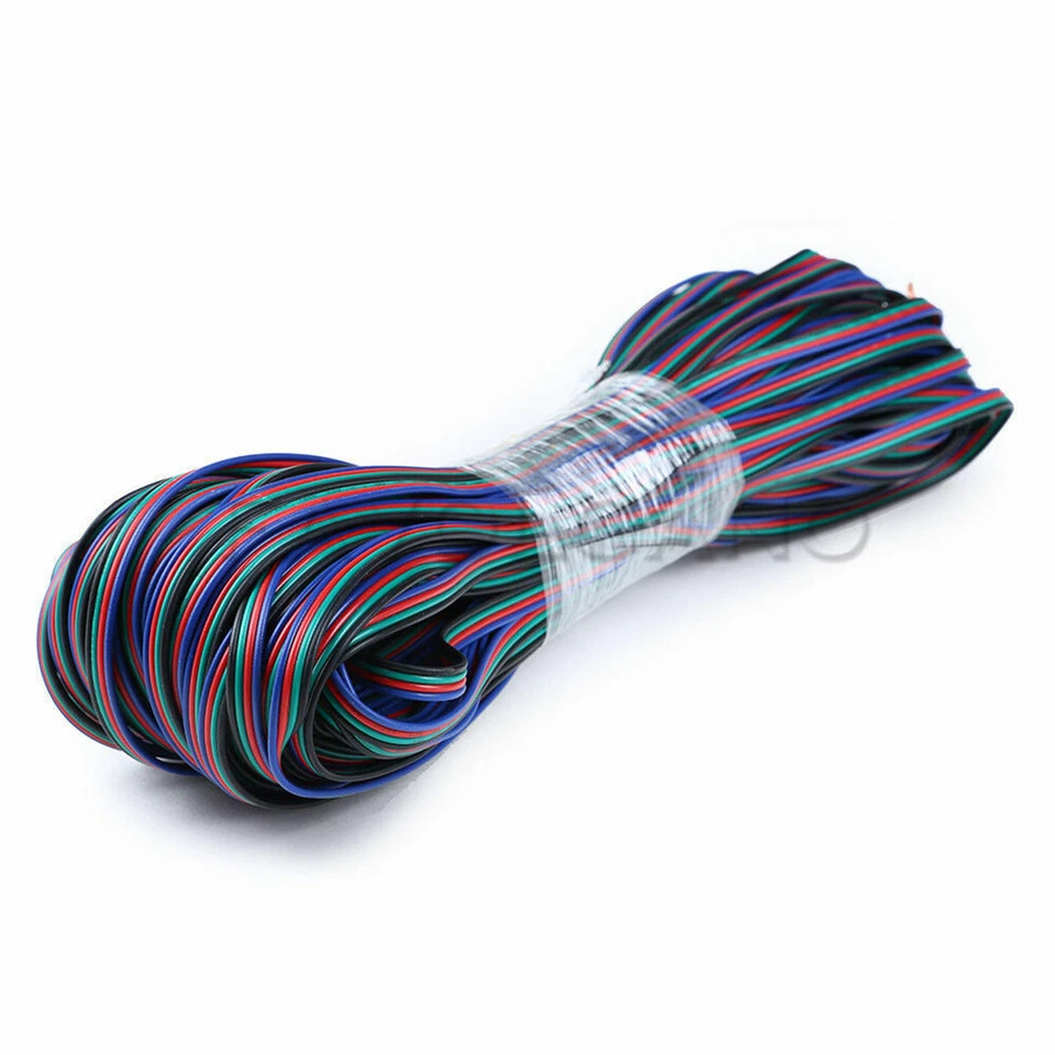 4-PIN RGB Extension Connector Wire Cable Cord For 3528/5050 RGB LED Strip Light - Image 2 of 4