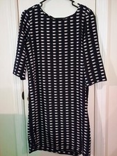 Gap Teacups Ladies Medium Blue Back Zip 3/4 Sleeve Dress.