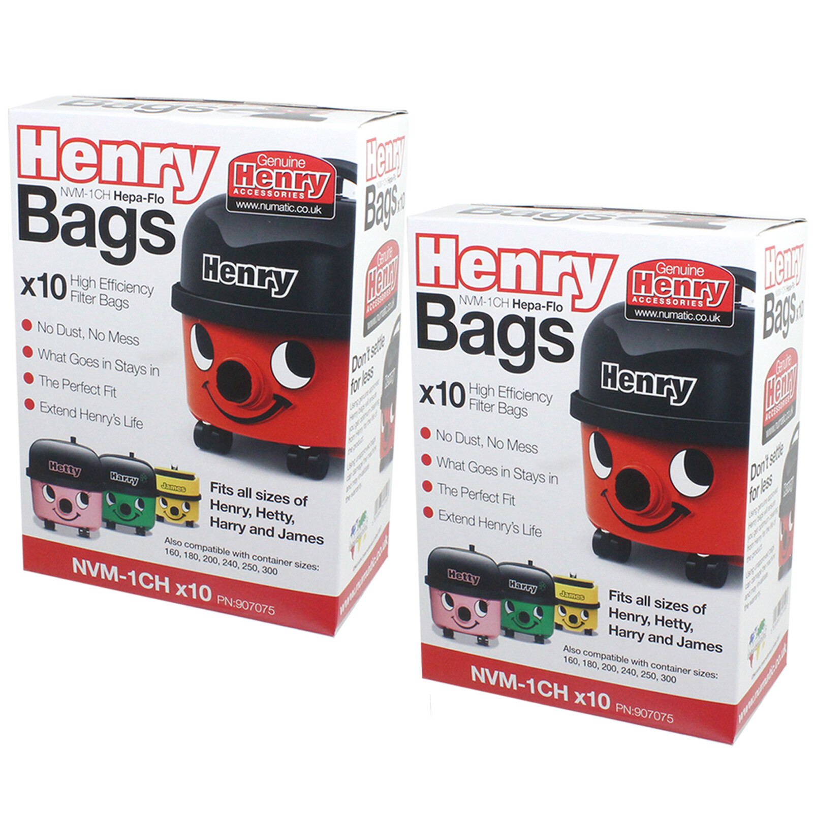 Numatic NUMNVM1CH Hepaflo Cleaner Bags - Pack of 10 - Image 20