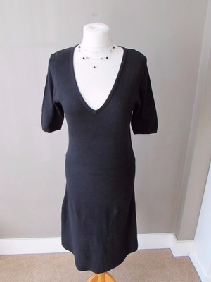 next black knitted dress