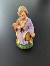 Vintage Nativity Figure Joseph Italy Paper Mache Approx 4" NO STAFF 