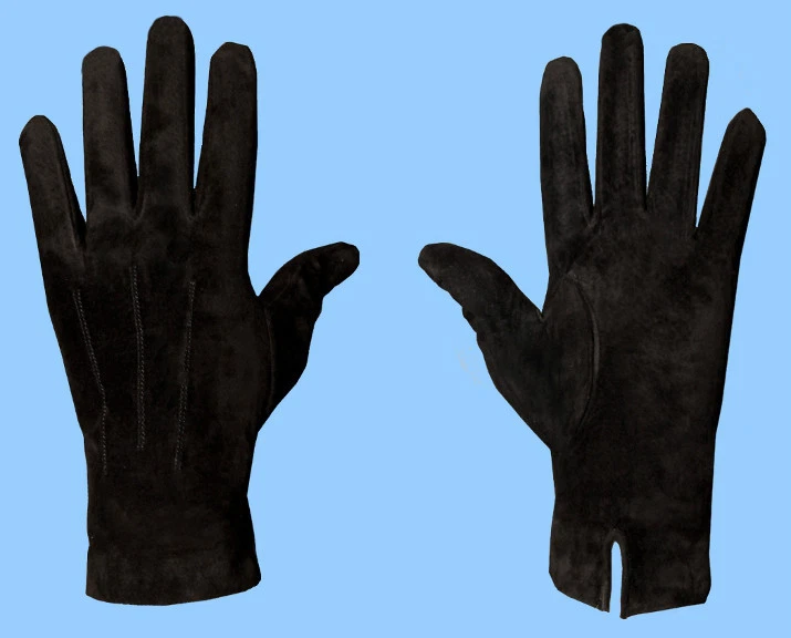 NEW MENS size 10 or 2XL BLACK GENUINE SUEDE LEATHER GLOVES with CASHMERE LINING