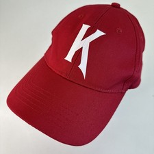 PORT COMPANY Boys Red Youth Adjustable Baseball Hat K Logo Cap
