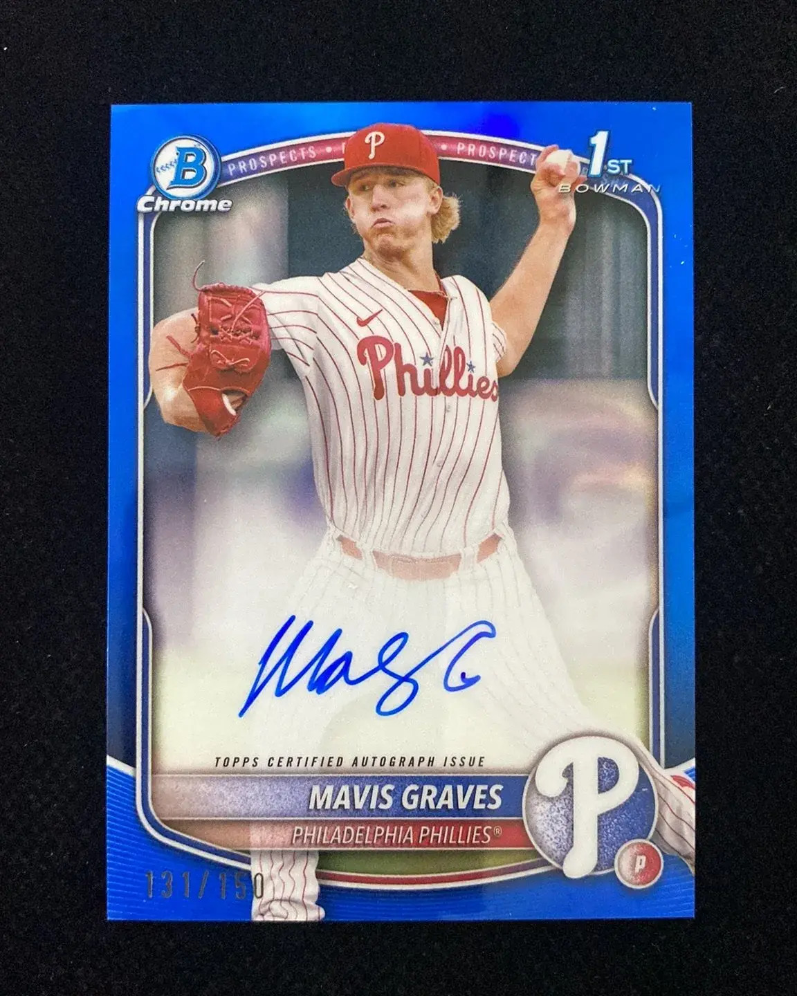 2025 Bowman Chrome 1st Prospects Auto Blue Mavis Graves /150 Phillies ofis