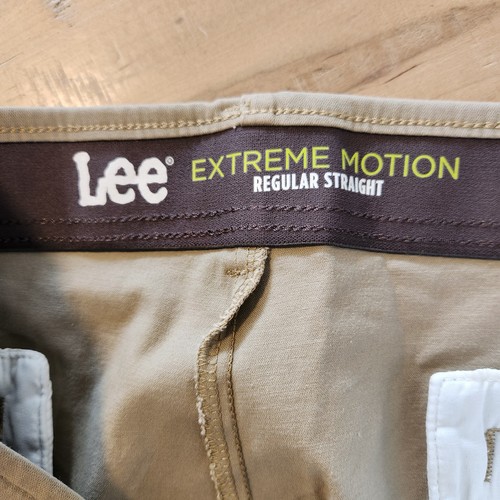Lee Big & Tall Extreme Motion Khaki Hose Regular Straight 50x28 Neu mit Etikett NEU - Bild 10 von 17
