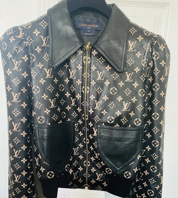 louis vuitton leather jacket women small new