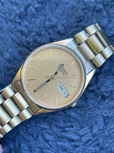 Seiko 7N43-7A50 Quartz Gold Tone Day/Date 34mm Full Original Near Mint