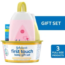 Johnson’s First Touch Baby Gift Set. Head To Toe Wash And Shampoo And Lotion.