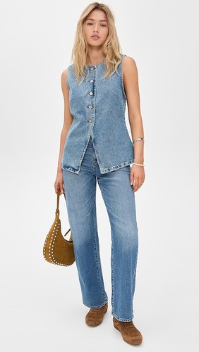 We The Free (Free People) Aimee Vest Oversized XS / Indigo Denim Button-Up - Picture 6 of 13