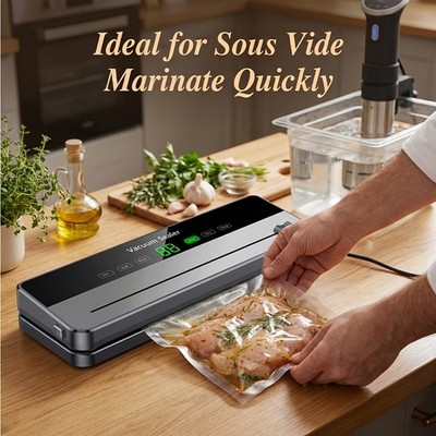 Food Vacuum Sealer with Cutting Function, Comes with 20 Bags