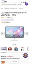LG 27 4K Ultra HD Monitor (27US500-W)  with Stand