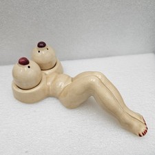 Vintage Unique Naughty Nude Lady Salt & Peppe...