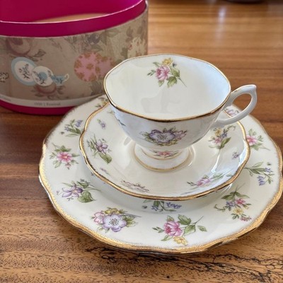 Royal Albert Spring Blossom Teacup & Saucer Set 100th Anniversary Near Mint
