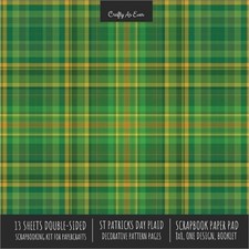 St. Patrick's Day Plaid Scrapbook Paper Pad 8x8 Scrapbooking Kit for Cardmaking