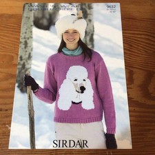 Sirdar Wash N Wear D/K Ladies Poodle Jumper Knitting Pattern Size 32-42” 9632