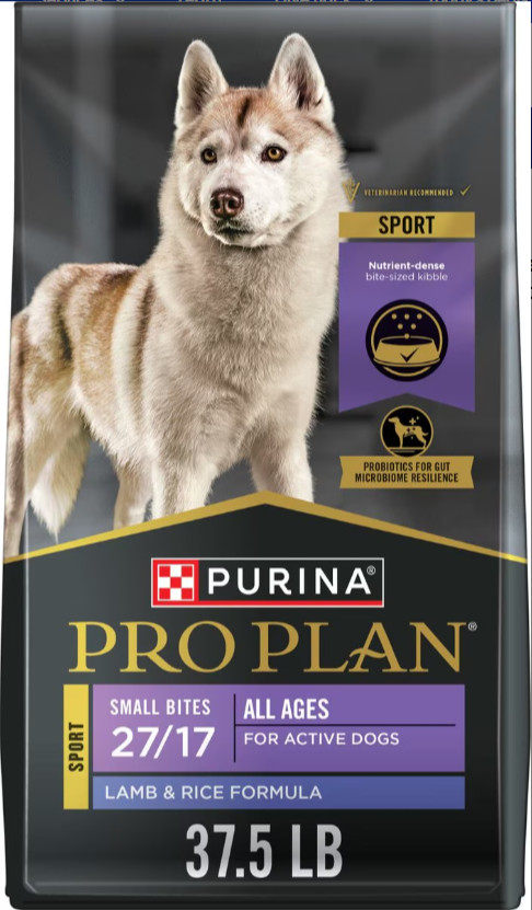 Purina Pro Plan Sport Small Bites 27/17 Lamb & Rice Formula Dry Dog Food, 37.5lb