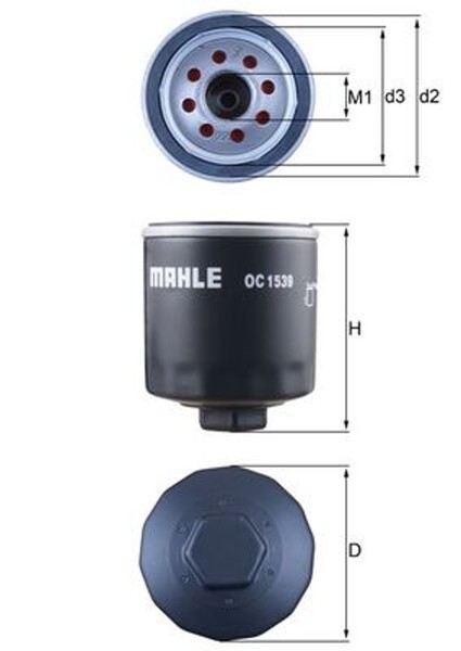 ÖLfilter Mahle OC 1539 Anschraubfilter 75,0Mm M22X1,5-6H FüR Ford Transit V363-image