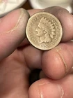 1859 Indian Head 1¢ Cent Penny - Copper Nickel - AG+ - About Good Worth $18
