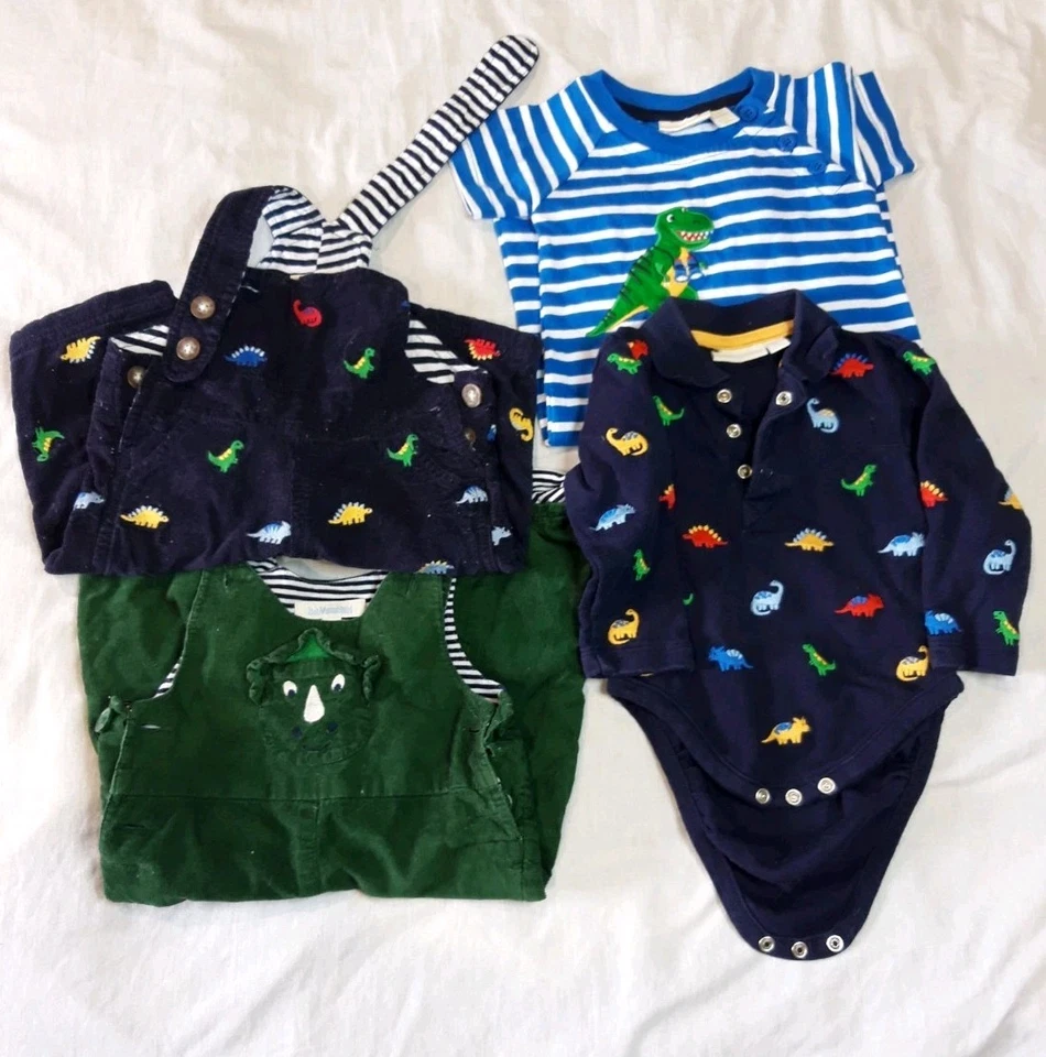 Jo Jo Mamam Bebe 3-6 Months Dinosaur Vest and Dungarees Sets 2 - Image 2 of 3