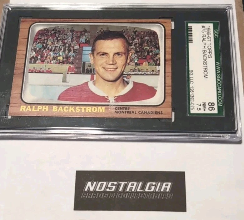 1966-67 TOPPS Ralph Backstrom #75 SGC 7.5 NM+ Montreal Canadiens  - Image 2 of 3