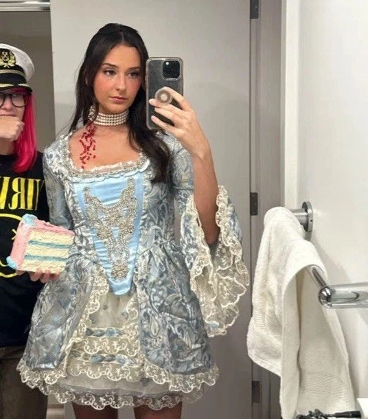 Vintage Playboy Marie Antoinette Blue Dress Costume With Hoop Skirt Fits S-Med - Image 2 of 4