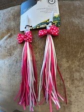 Sunlite Bow Streamers Pink/White Attach to Handlebar Grip