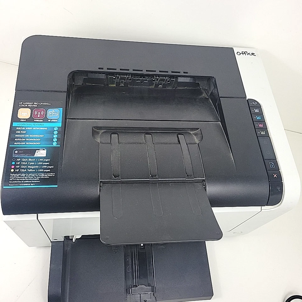 hp Laser Jet CP1025nw Color Printer Bluetooth W/ Cords & Manual ( no toners) - Image 4 of 4