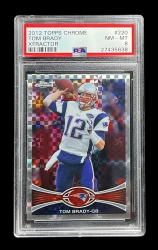 2012 topps chrome #220 tom brady; x-fractor SP refractor PSA 8   — KEY TB12 —
